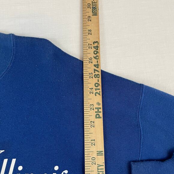 VTG 90s Eastern Illinois University MOM Sweatshirt size L Blue Pullover - Picture 8 of 9